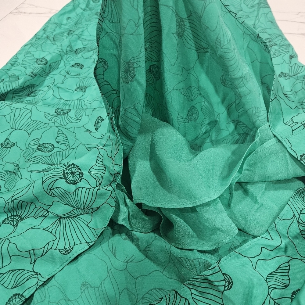 The Kooples Vibrant Green Floral Midi Dress - Picture 11 of 14